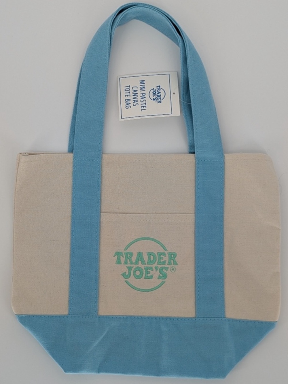 Trader Joe’s Light Blue Mini Canvas Tote Bag